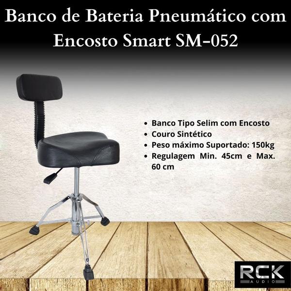 Imagem de Banco de Bateria Pneumático com Encosto Smart SM-052