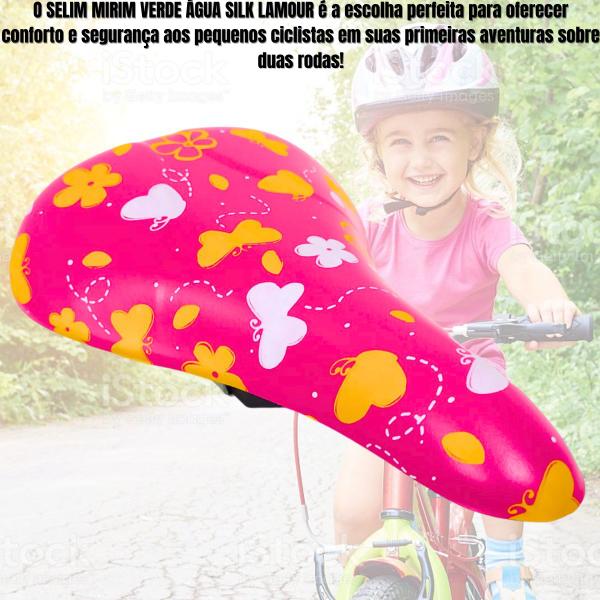 Imagem de Banco de Bicicleta Confortável Selim Bike MTB Adulto e Infantil Estampa Flores Coração Menina Garota Criança Fucsia Fushia