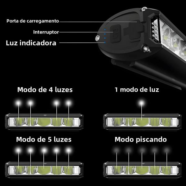 Imagem de Banco de Potência 10000mAh com Luz LED para Bicicleta - Suporte Duplo para MTB