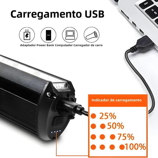 Imagem de Banco de Potência 10000mAh com Luz LED para Bicicleta - Suporte Duplo para MTB