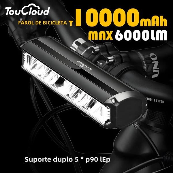 Imagem de Banco de Potência 10000mAh com Luz LED para Bicicleta - Suporte Duplo para MTB