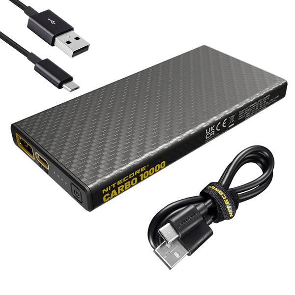 Imagem de Banco de potência Nitecore Carbo 10000 10000mAh, portas USB e USB-C