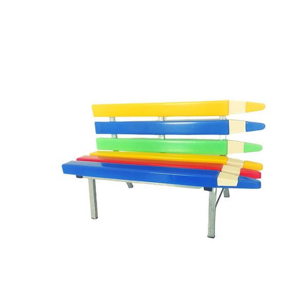Banco Lápis Arco Íris Para Escola Creche Com Proteção Uv Banco Pequeno (36x53) - valentina brinquedos Imagem de Banco Lápis Arco Íris Para Escola Creche Com Proteção Uv Banco Pequeno (36x53)