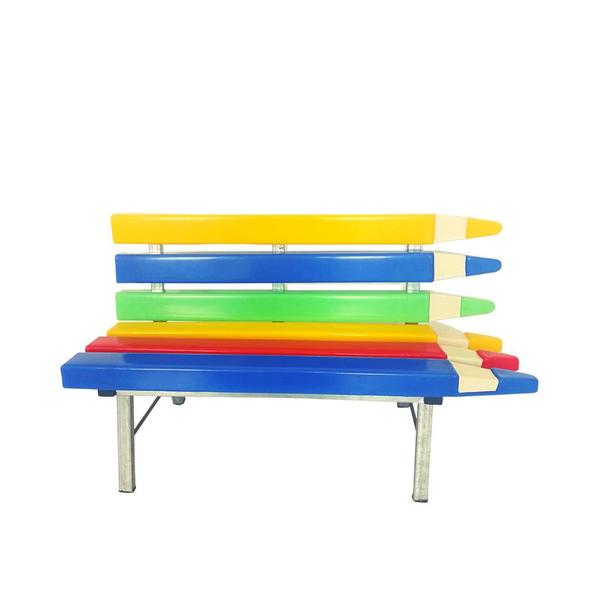 Banco Lápis Arco Íris Para Escola Creche Com Proteção Uv Banco Pequeno (36x53) - valentina brinquedos Imagem de Banco Lápis Arco Íris Para Escola Creche Com Proteção Uv Banco Pequeno (36x53)
