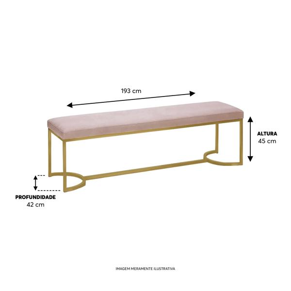 Imagem de Banco Recamier Dunna 110 Cm Base Aço Dourado-zahav Estofados