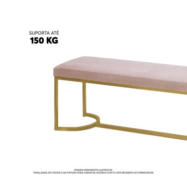 Imagem de Banco Recamier Dunna 110 Cm Base Aço Dourado-zahav Estofados