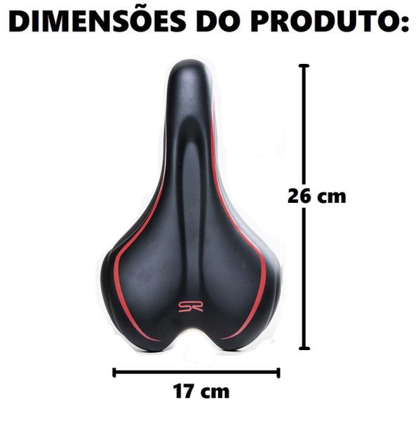 Imagem de Banco Selim 280 x 170mm Premium RVS Selle Royal Com Carrinho Vermelho