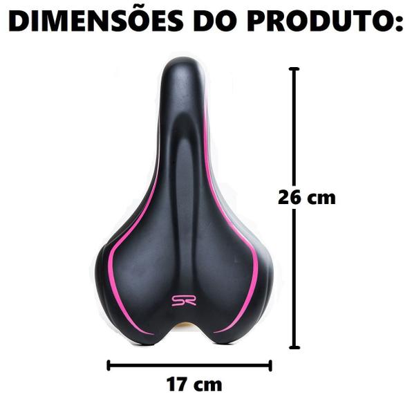 Imagem de Banco Selim Bicicleta Mtb Speed 280 x 170mm Premium RVS Selle Royal Preto e Rosa