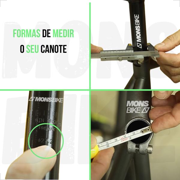 Imagem de Banco Selim Bicicleta Vazado Absolute + Canote + Abraçadeira + Manoplas Punho Bike MTB