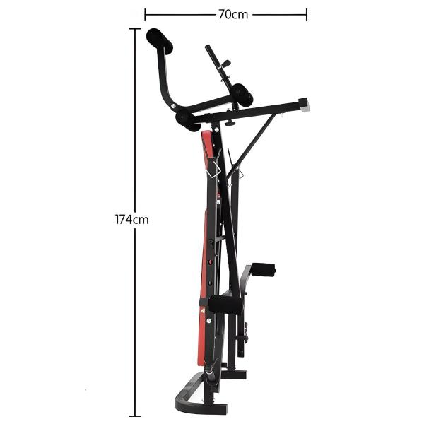 Imagem de Banco Supino Multifuncional Musculação Reclinável com Peso 45 Kg Academia Importway Iwbmp-45