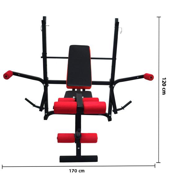 Imagem de Banco Supino Multifuncional Regulavel Musculação Reclinável Academia em Casa Importway Iwbmd