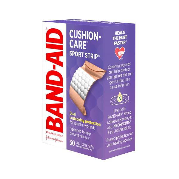 Imagem de Band-Aid Cushion-Care Sport Strip Adesivos Bandagens 30 und