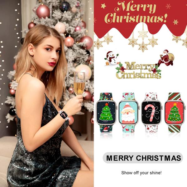 Imagem de Band Blingbrione Christmas Silicone para Apple Watch