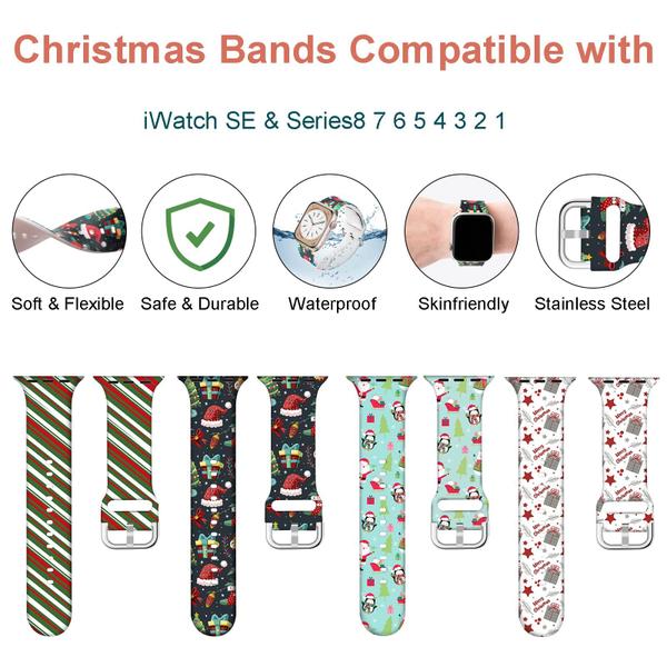 Imagem de Band Blingbrione Christmas Silicone para Apple Watch