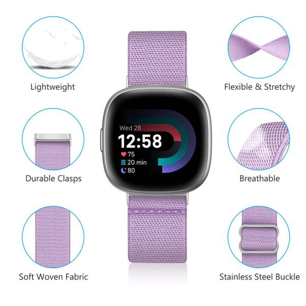 Imagem de Banda elástica para Fitbit Versa 4/Sense 2/Versa 3/Sense Purple