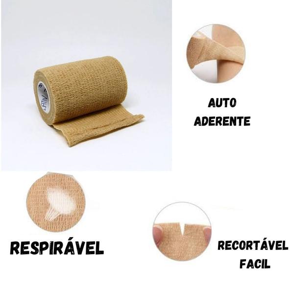Bandagem Atadura Elástica Cohesive 5cm x 4,5 metros - Bege - VitalTape Imagem de Bandagem Atadura Elástica Cohesive 5cm x 4,5 metros - Bege