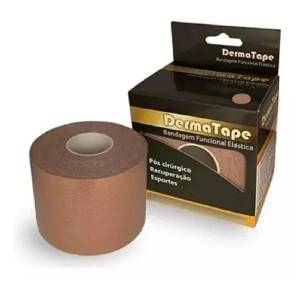 Imagem de Bandagem dermatape tape fisioterapia bege kit com 6 unidades