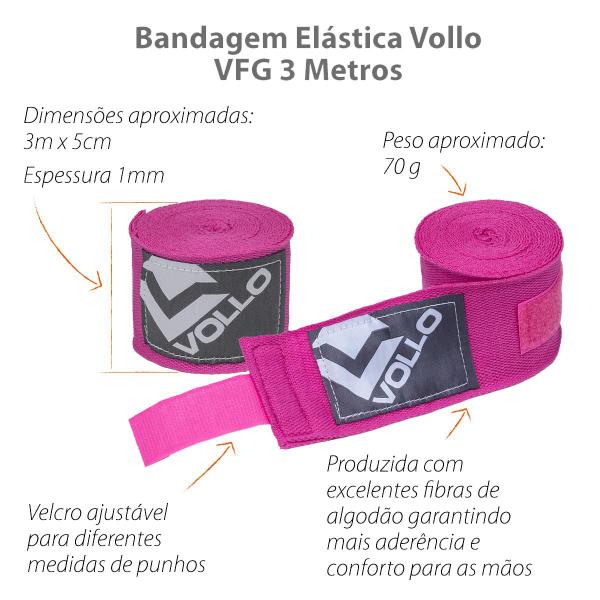 Bandagem Elástica 3 Metros Unissex Box e Muay Thai Conforto Resistente Vollo Imagem de Bandagem Elástica 3 Metros Unissex Box e Muay Thai Conforto Resistente Vollo