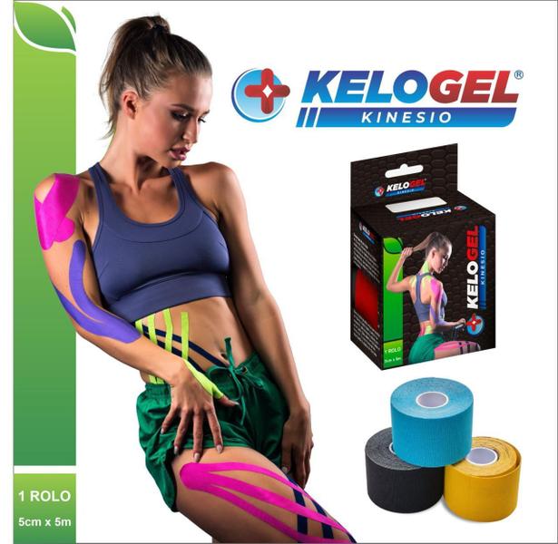 Imagem de Bandagem Elástica Adesiva Fisioterapia Muscular Kelogel 1Un