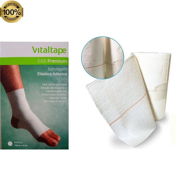 Imagem de Bandagem Elástica Adesiva Flexivel Látex Natural 10cm x 4,5m - Vitaltape