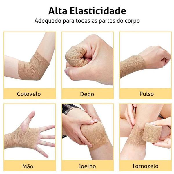 Imagem de Bandagem Elástica Autoaderente Bege 10cm x 2m LM0017 K-pro