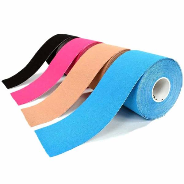 Imagem de Bandagem Elástica Fita Kinesio Tape Fisioterapia Alivia a Dor Lesão Muscular Atleta 5cm X 5m