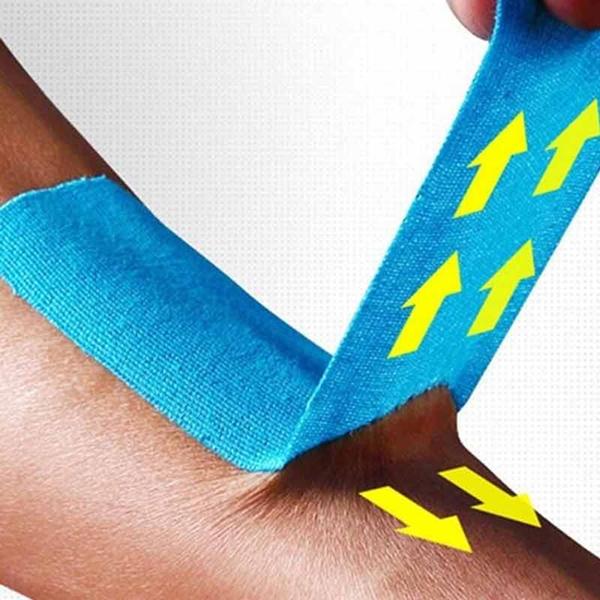 Imagem de Bandagem Elástica Fita Kinesio Tape Fisioterapia Alivia a Dor Lesão Muscular Atleta 5cm X 5m