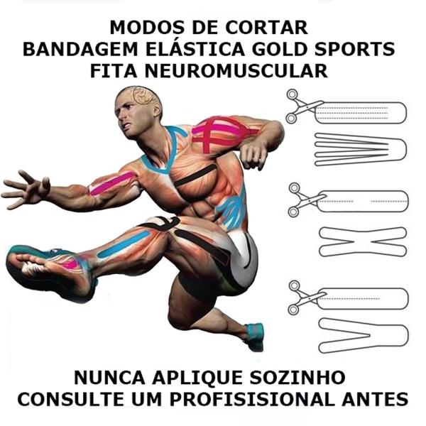 Bandagem Elástica Gold Sports Adesiva Neuromuscular Imagem de Bandagem Elástica Gold Sports Adesiva Neuromuscular