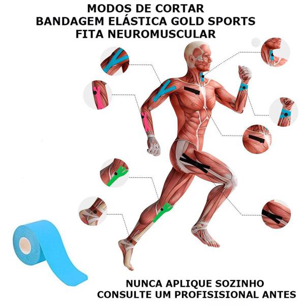 Imagem de Bandagem Elástica Gold Sports Adesiva Neuromuscular