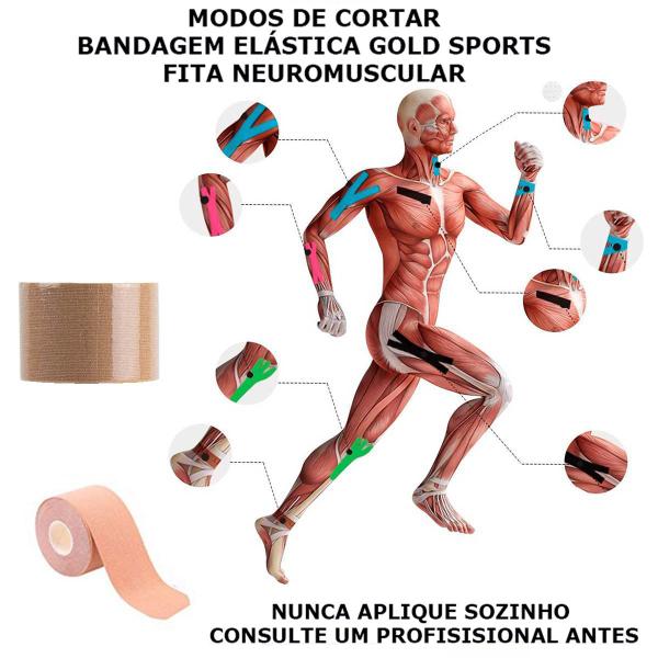 Imagem de Bandagem Elástica Gold Sports Adesiva Neuromuscular