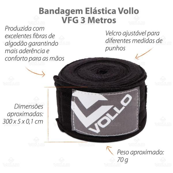 Bandagem Elástica Luta Boxe Mma Muay Thai 3 Metros Vollo Imagem de Bandagem Elástica Luta Boxe Mma Muay Thai 3 Metros Vollo