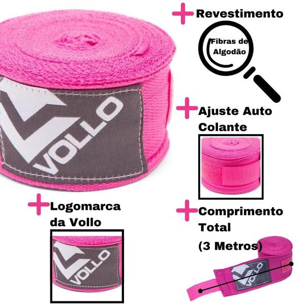 Bandagem Elástica Treino Boxe/Muay Thai Luta Várias Cores Vollo Imagem de Bandagem Elástica Treino Boxe/Muay Thai Luta Várias Cores Vollo