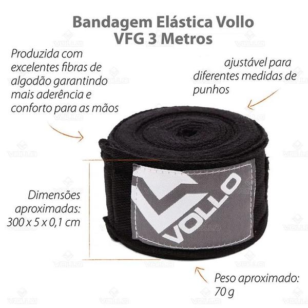 Bandagem Elástica Vollo 3 Metros Luta Boxe Mma Muay Thai Imagem de Bandagem Elástica Vollo 3 Metros Luta Boxe Mma Muay Thai