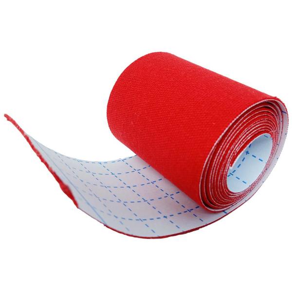 Imagem de Bandagem Kinesio Funcional Fita Elástica Tape Anti Dores Musculares Alívio 5cm x 01 Metro - Cor Vermelha