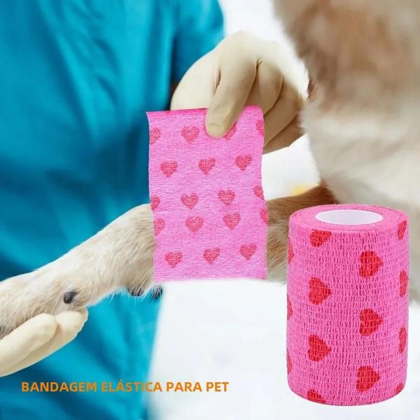 Imagem de Bandagens Elásticas Não Tecidas Para Animais De Estimação, Coração Vermelho Rosa, Elastoplast