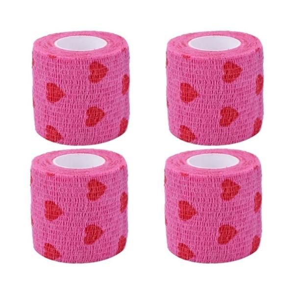 Imagem de Bandagens Elásticas Não Tecidas Para Animais De Estimação, Coração Vermelho Rosa, Elastoplast