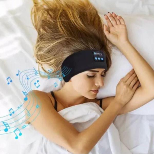 Bandana Preta Fone Ouvido Sem Fio Relaxamento Durante O - Atena Imagem de Bandana Preta Fone Ouvido Sem Fio Relaxamento Durante O