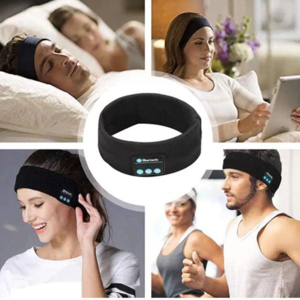 Bandana Preta Fone Ouvido Sem Fio Relaxamento Durante O - Atena Imagem de Bandana Preta Fone Ouvido Sem Fio Relaxamento Durante O