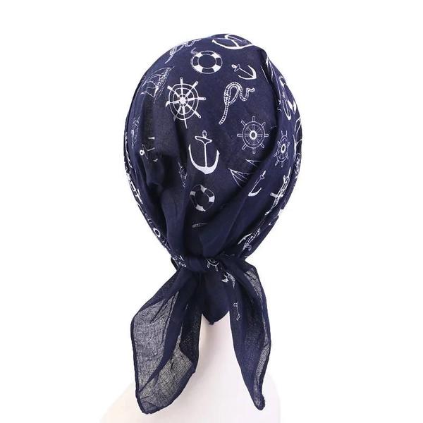 Imagem de Bandana Turbante Feminina Ajustável com Estampa Paisley - Proteção Solar Casual