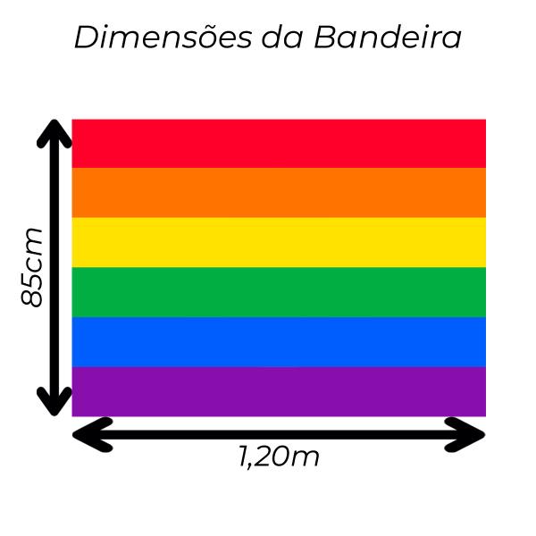 Imagem de Bandeira Avulsa Orgulho LGBT Cores em Cetim Brilhante - Tamanho Grande 1,20m x 85cm