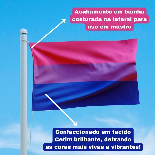 Imagem de Bandeira Avulsa Orgulho LGBT Cores em Cetim Brilhante - Tamanho Grande 1,20m x 85cm