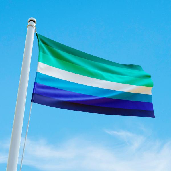 Imagem de Bandeira Avulsa Orgulho LGBT Cores em Cetim Brilhante - Tamanho Pequeno 55cm x 35cm