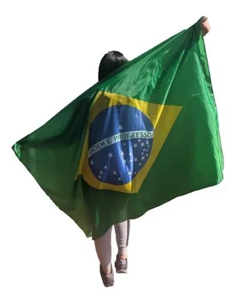 Imagem de Bandeira Brasil Grande - 1,50x 1,00 Copa Time Nação Futebol Seleção Manifestação