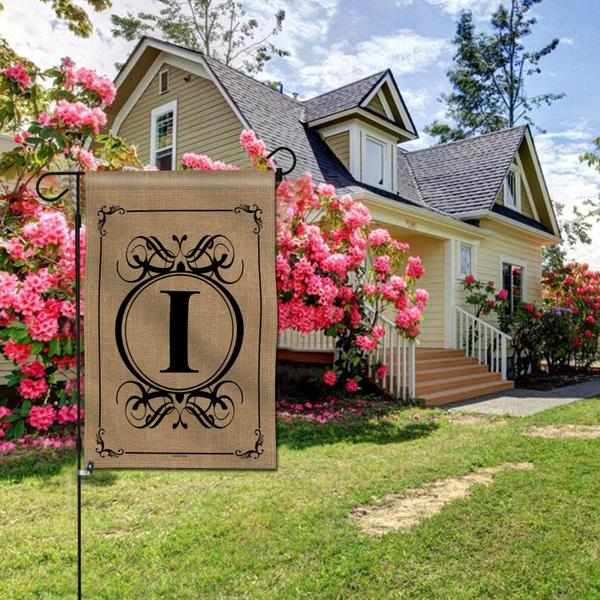 Imagem de Bandeira de jardim Anley Classic Monogram Letter I 45x32cm Poliéster