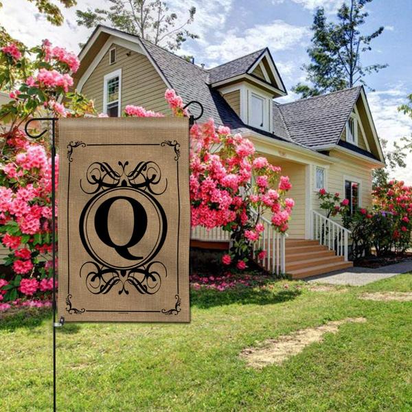 Imagem de Bandeira de jardim Anley Classic Monogram Letter Q 45x32cm Poliéster