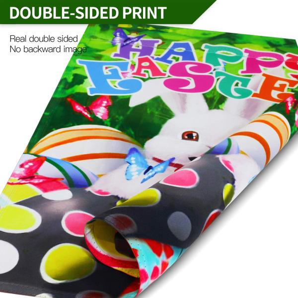 Imagem de Bandeira de jardim Anley Happy Easter Bunny 45x32cm Poliéster