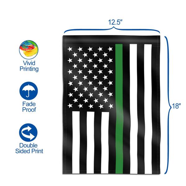 Imagem de Bandeira de jardim Anley Thin Green Line USA 45x32cm Poliéster