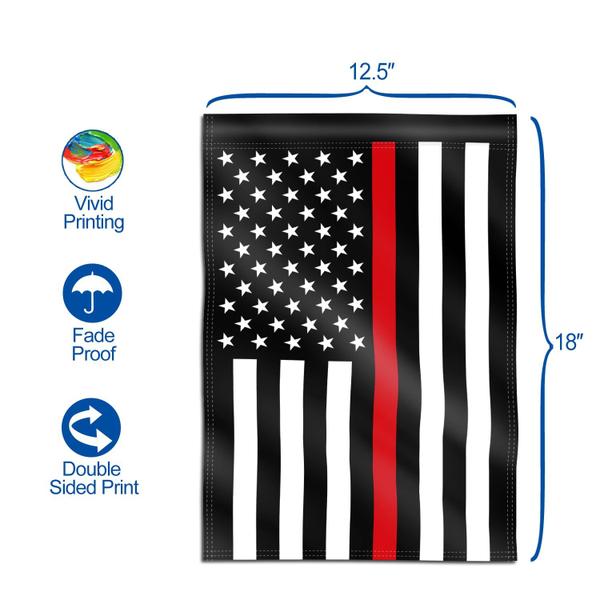 Imagem de Bandeira de jardim Anley Thin Red Line USA 45x32cm Poliéster