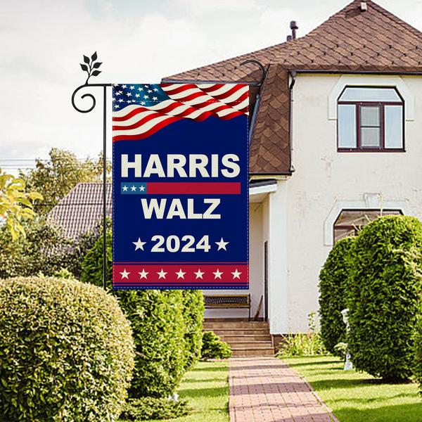 Imagem de Bandeira de jardim RioGree Harris Waltz 2024 Kamala Tim Walz 70x100cm