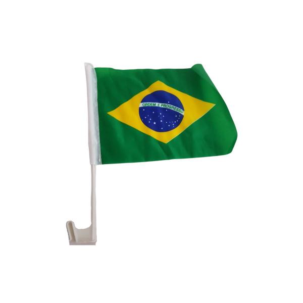 Imagem de Bandeira Do Brasil Com Haste Branca Para O Vidro Do Carro 35 x 24 cm